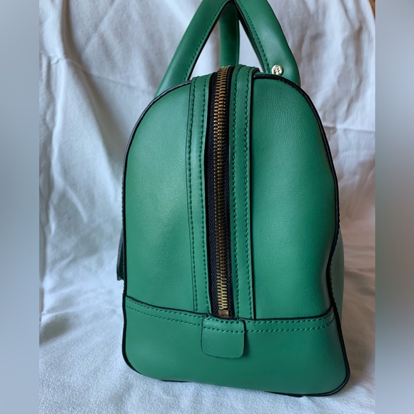 BCBG Max Azria Emerald Green Satchel “Audrey” Handbag with Handles and strap. - Picture 6 of 9